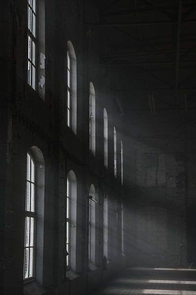 Sunbeams in an Abandoned Space by Vlindertuin-Art