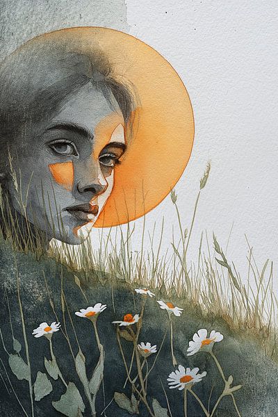 lady in circle of the sun by Jadzia Klimkiewicz