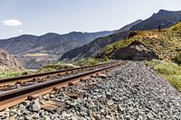 The winding railroad line