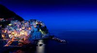 Manarola, Cinque Terre Nachtaufnahme, Ligurien Italien