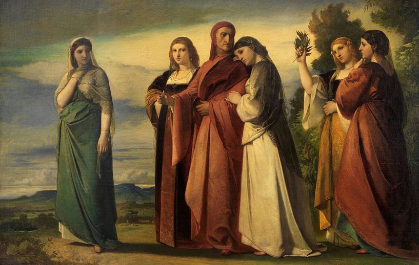 Dante and the Noble Women of Ravenna, Anselm Feuerbach by Masterful Masters