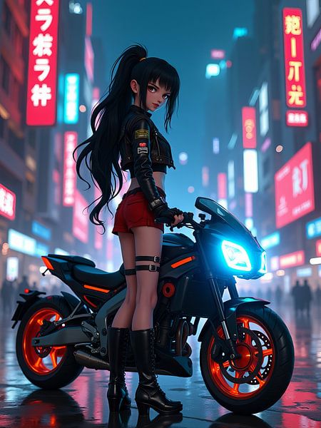 A cyberpunk city at night by hisam colours