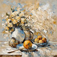 Nature morte de fleurs et de fruits