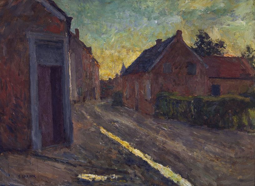 Dorfstraße nach einem Gewitter, Evert Larock, 1895 von Atelier Liesjes