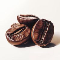 Gros plan sur des grains de café