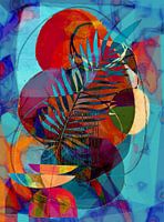 Bunte Stillleben-Komposition mit Blattrispe