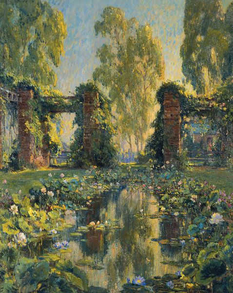 Colin Campbell Cooper-Lotus pool, glamour, Santa Barbara by finemasterpiece