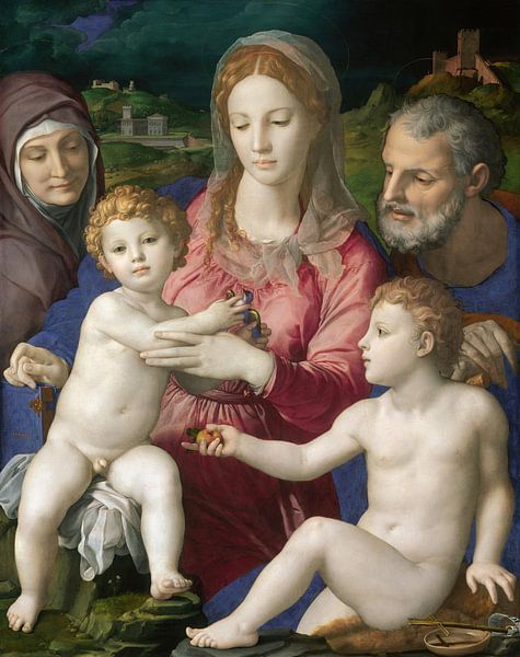 Sainte Famille avec Sainte Anne et l'Enfant Saint Jean, Bronzino par Des maîtres magistraux