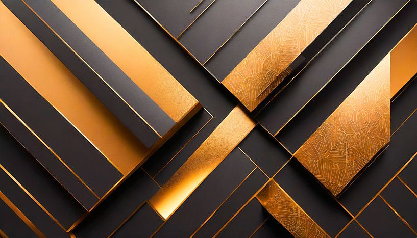 Gold with black in art by Mustafa Kurnaz