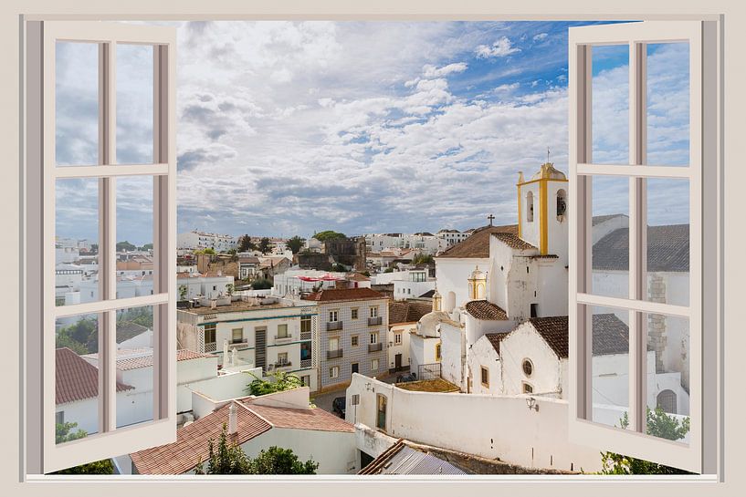 Blick auf Tavira von einem Fenster aus von Fotografie Jeronimo
