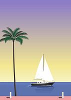 evening sailing boat