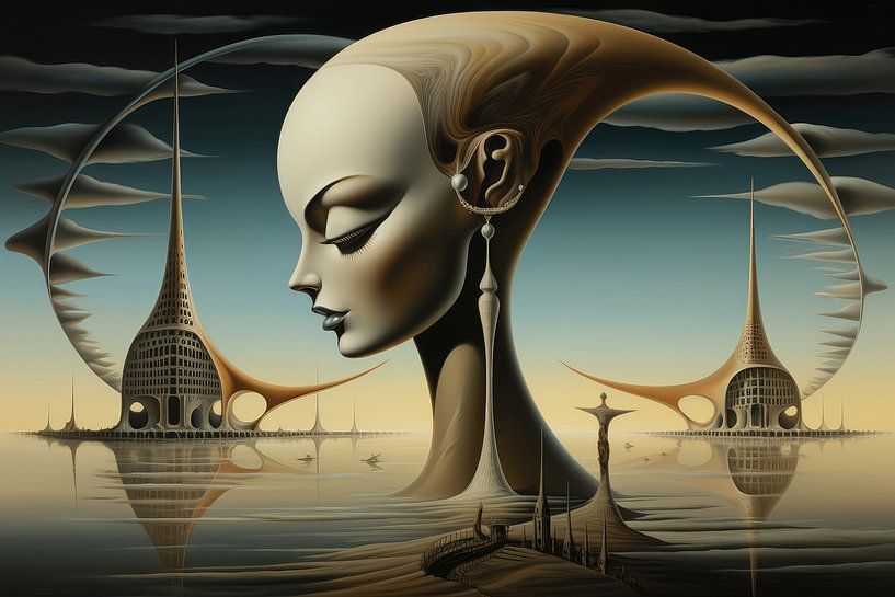 Landscape surreal abstract and bizarre with female image by Art Bizarre
