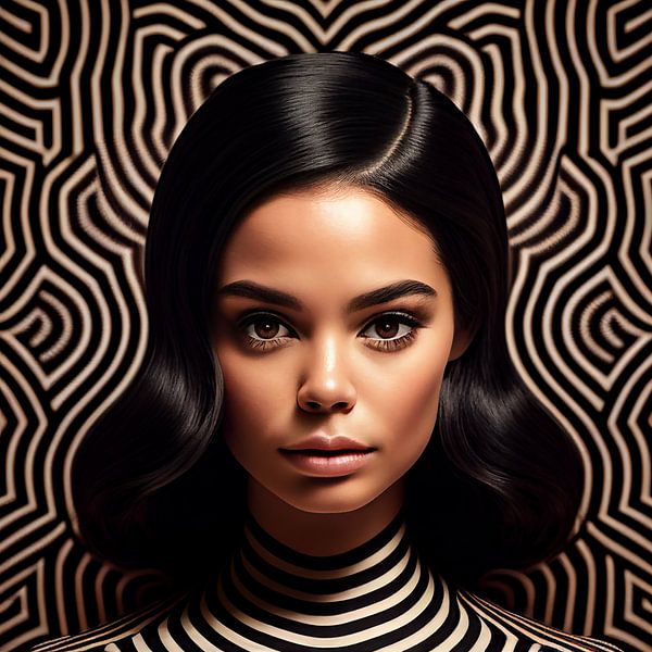 Op Art Porträt schöne Frau von Bianca ter Riet