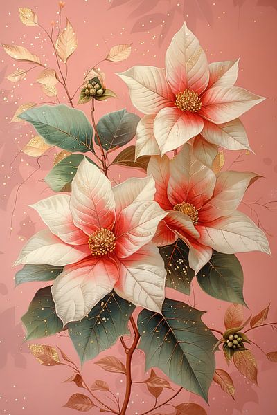 Beige poinsettias by Flower Studio