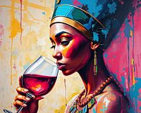 Nefertiti with a glass of red wine - Women #17