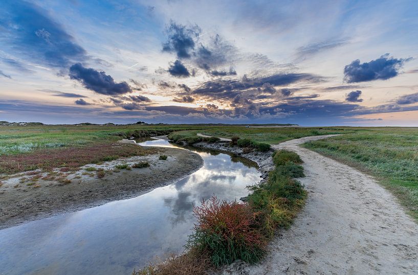 Sonnenuntergang von Slufter Texel von Texel360Fotografie Richard Heerschap