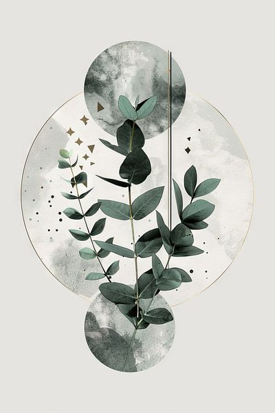 Eucalyptus &amp;amp ; Géométrie : symétrie organique par Poster Art Shop