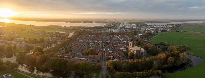 Elburg ancient walled city during autumn seen from above by Sjoerd van der Wal Photography