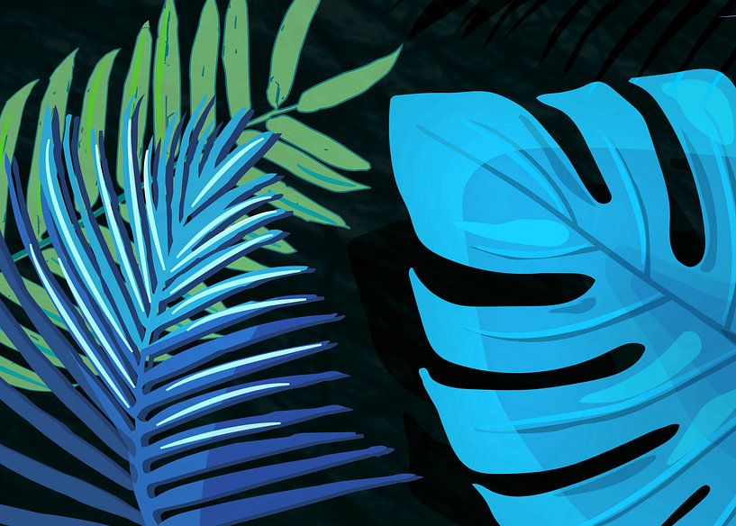 TROPISCHE LEAVES &amp; ZWARTE LEAVES &amp; BLACK no3c1 van Pia Schneider