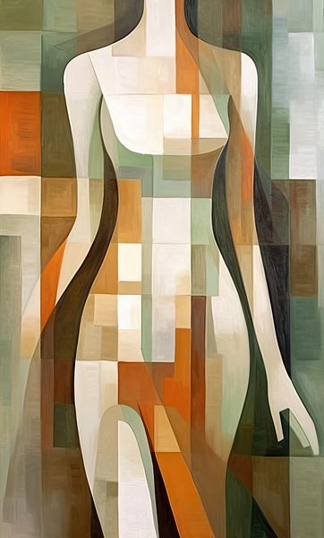 Formes féminines abstraites en harmonie : un jeu de lignes par Art Merveilleux