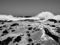Golven op de het strand van Sao Pedro, Sao Vicente, Kaap Verdie