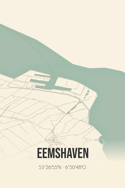 Vintage map of Eemshaven (Groningen) by Prints of Place