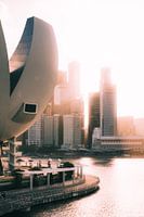 Sunrise in Singapore: modern skyline and architecture