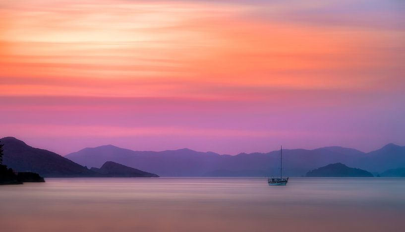 zeilbootje bij zonsondergang par Joey Hohage