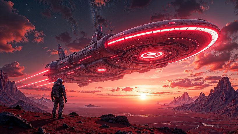 XENOVAR: The Gigantic Starship of the Red Dawn by INFERAURUM