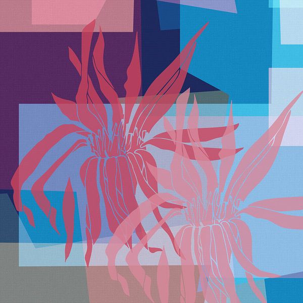 Bunte botanische Geometrie in leuchtenden Pastellfarben von Dina Dankers