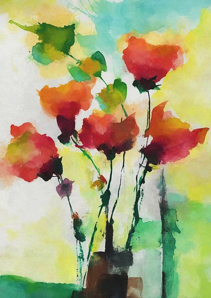 Red Flowers by Angel Estevez