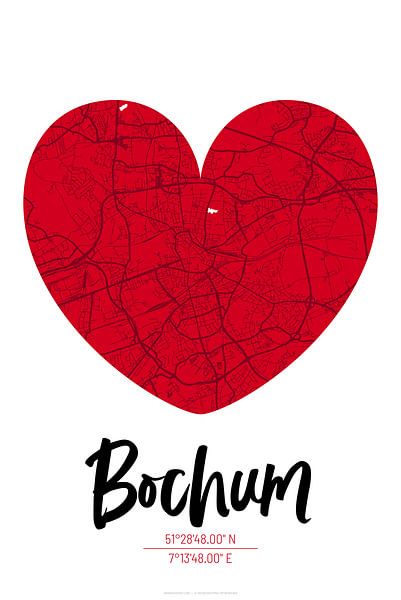 Bochum - Conception du plan de la ville Plan de la ville (cœur) par ViaMapia
