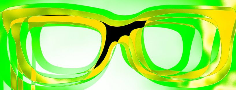 Bright green glasses by pauline smale