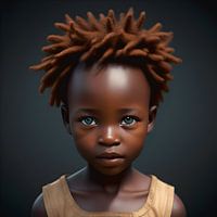 Enfant africain, octane render portrait