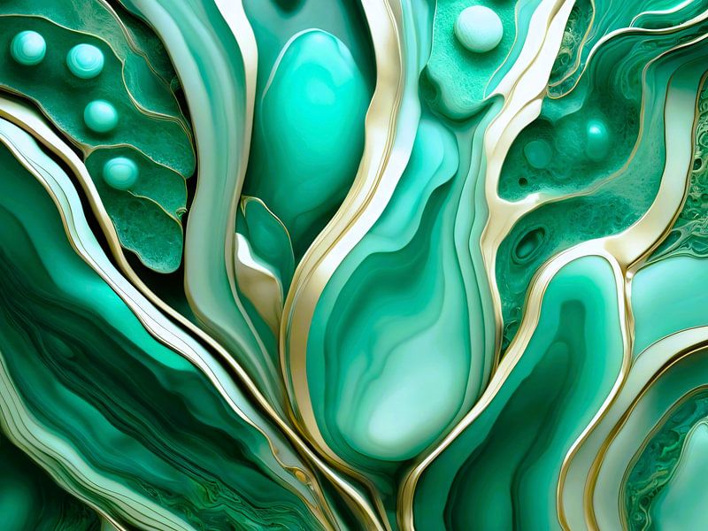 Des veines d'or : Hommage numérique aux minéraux verts par A.D. Digital ART