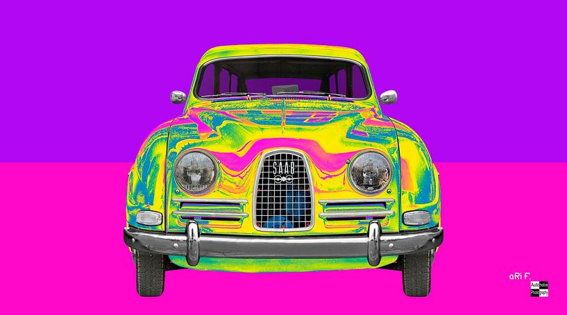 Saab 95 Kombi Pop Art von aRi F. Huber