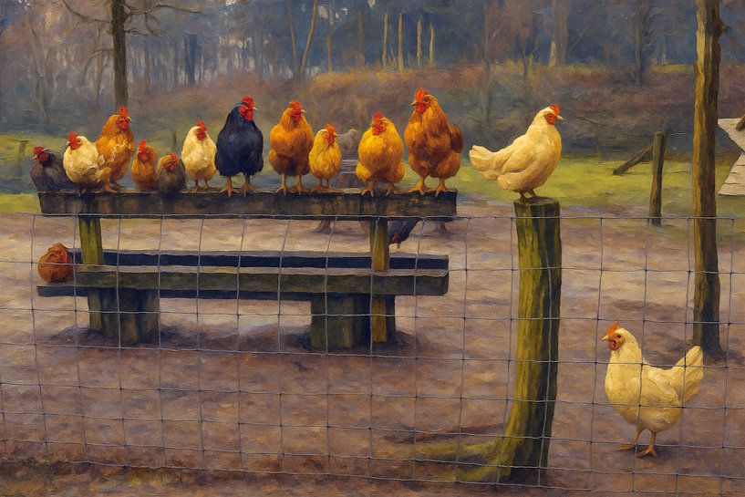 Chicken painting by Johannes