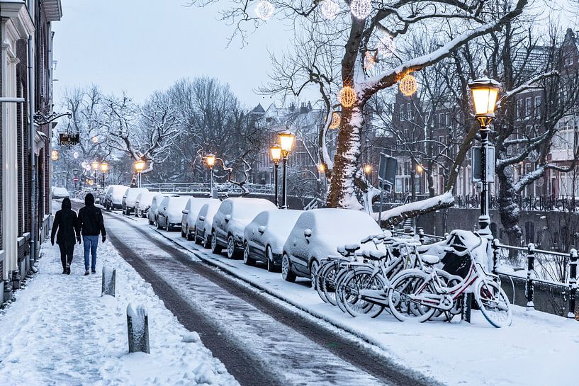 La neige sur l'Oudegracht à Utrecht par De Utrechtse Internet Courant (DUIC)