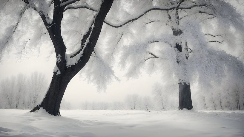 Arbres dans la neige par Anton de Zeeuw