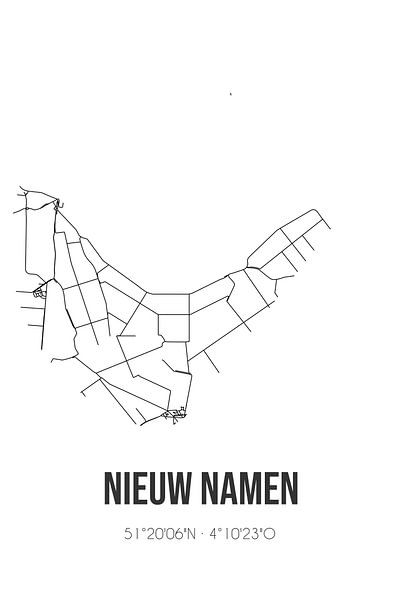 Nouvelle Namur (Zélande) | Carte | Noir et blanc par Affiches de lieux