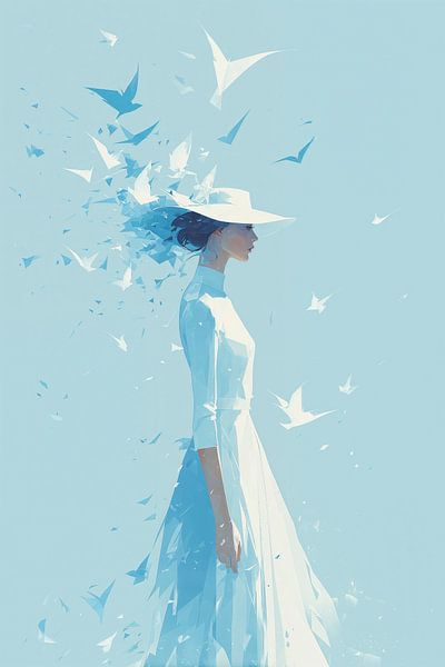 Danse avec les oiseaux en bleu n° 3 par Studio BB