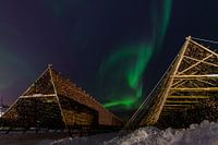 Aurora über den Angelruten.