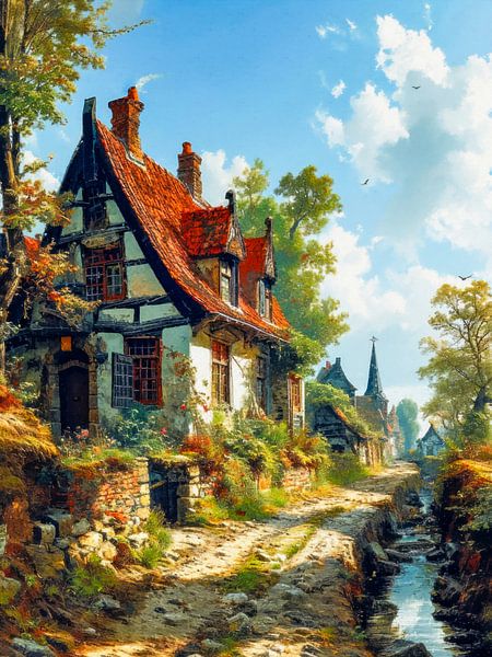 Rural idyll on the village moat by Max Steinwald