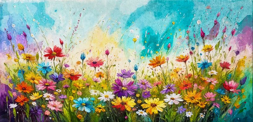 Dans le champ de fleurs sauvages par Arjen Roos