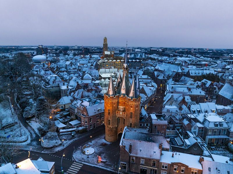 Zwolle Sassenpoort old gate during a cold winter morning by Sjoerd van der Wal Photography