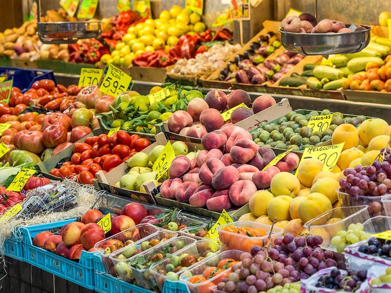Organic fruit at the weekly market by Animaflora PicsStock