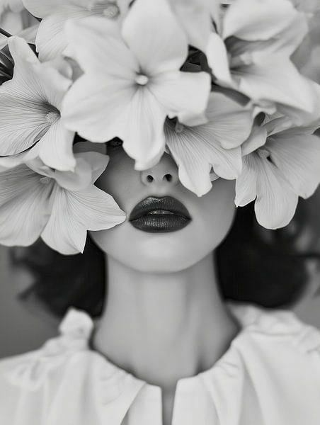 Woman with flowers by Bert Nijholt