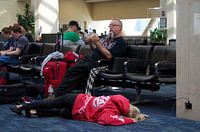 Une sieste à l'aéroport