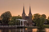 Coucher de soleil à la porte est(Oostpoort) de Delft