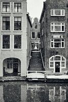 Ein Blick von der Oudegracht auf den Lijnmarkt in Utrecht im Winter.  (Utrecht2019@40mm Nr. 22)